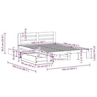 Bedframe zonder matras massief grenenhout wit 160x200 cm - thumbnail