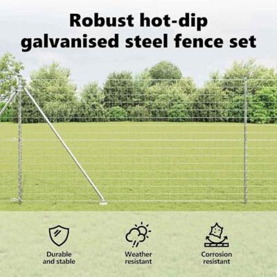 VidaXL Hek met paal zilver 1,6 x 10 m staal