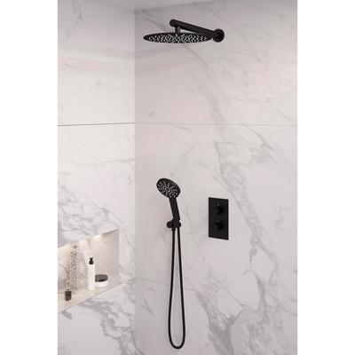 Inbouw Regendouche Set Brauer Black Edition Wanduitloop Ronde Hoofddouche 30 cm Met Handdouche 3 Standen Mat Zwart Brauer