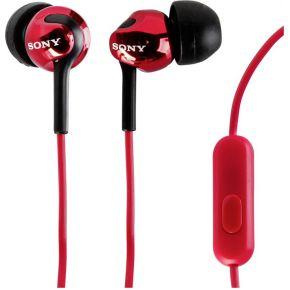 Sony MDR-EX110AP In Ear oordopjes Kabel Stereo Rood Headset Mobiele telefoon