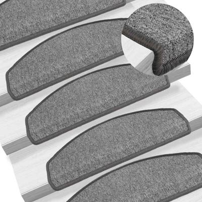 VidaXL Trapmatten 10 st 65x24x4 cm donkergrijs halfrond groot VidaXL Trapmatten 10 st 65x24x4 cm donkergrijs halfrond groot
