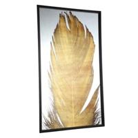 Wandpaneel Loro veer spiegel/goudkleurig 100 cm | 2 stuks - thumbnail