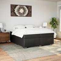 Boxspring met matras kunstleer zwart 200x200 cm - thumbnail
