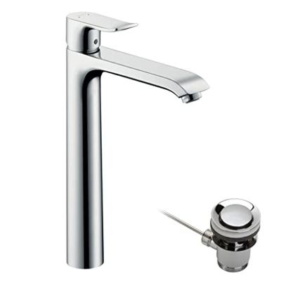 Hansgrohe Metris wastafelkraan highriser 260 met waste chroom 31082000