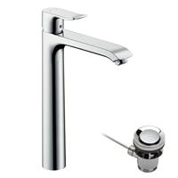 Hansgrohe Metris wastafelkraan highriser 260 met waste chroom 31082000 - thumbnail