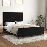 Bedframe zonder matras 140x200 cm fluweel zwart - thumbnail