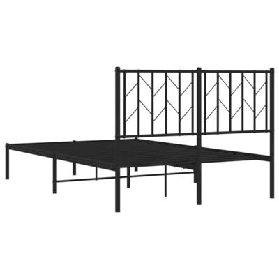 Bedframe met hoofdbord metaal zwart 120x200 cm Bedframe met hoofdbord metaal zwart 120x200 cm
