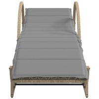 Ligstoelen 2 st met tafel poly rattan beige - thumbnail