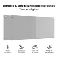 VidaXL Keuken spatscherm 2 pcs lichtgrijs 90 x 40 cm gehard glas - thumbnail