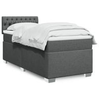 Boxspring met matras stof donkergrijs 100x200 cm - thumbnail