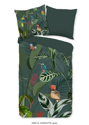 Good Morning Dekbedovertrek "vogels en bladeren" - Groen - (240x200/220 cm) - Katoen