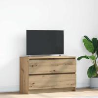 Tv-meubel ambachtelijk 80x35x54cm spaanplaat grijs eikenkleurig - thumbnail