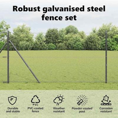 VidaXL Afrasteringspaal grijs 25 x 1,4 m (36 mm gaas) staal en pvc