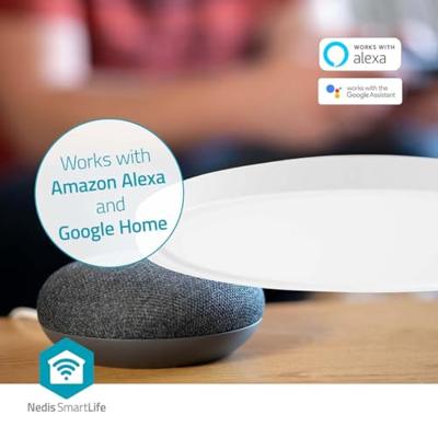 Nedis WIFILAC31WT Smartlife Plafondlamp Wi-fi Rgb / Warm Tot Koel Wit Rond Diameter: 290 Mm 1800 Lm 2700 - 6500 K Ip20 Energieklasse: F Android™ / Ios