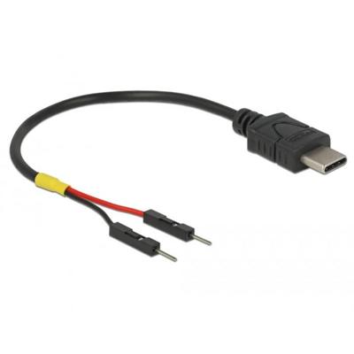 Delock 85418 USB-C-kabel USB-C stekker, Pinconnector 2-polig (male) 0.10 m Zwart