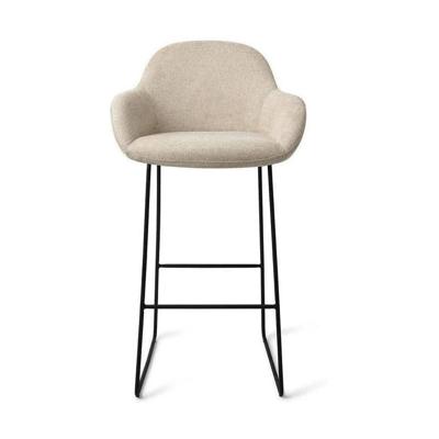 Jesper Home Barkruk 'Kushi' Slide Black, kleur Ivory Ivy (zithoogte 77cm)