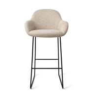 Jesper Home Barkruk 'Kushi' Slide Black, kleur Ivory Ivy (zithoogte 77cm) - thumbnail