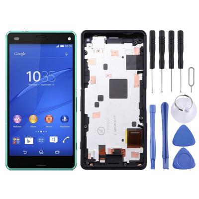 LCD-scherm en digitizer volledige montage met frame voor Sony Xperia Z3 Mini Compact (groen)