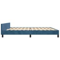 Bedframe met hoofdeinde fluweel donkerblauw 200x200 cm - thumbnail