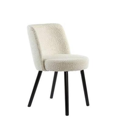 Light&living Eetkamerstoel 56x47x79 cm ECKLEY bouclé crème-zwart
