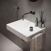 Wastafel Ideavit Solidnext 60x45x10 cm Inclusief Handdoekhouder Solid Surface Mat Wit Ideavit - thumbnail