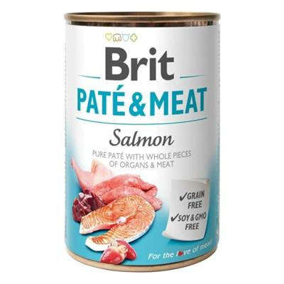 BRIT Paté & Meat met zalm - nat hondenvoer - 400 g