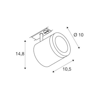SLV 1000712 230V-railsysteem lamp 11 W Wit, Zwart SLV 1000712 230V-railsysteem lamp 11 W Wit, Zwart