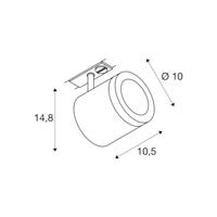 SLV 1000712 230V-railsysteem lamp 11 W Wit, Zwart - thumbnail
