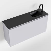 MONDIAZ OLAN 100cm toiletmeubel cale. LEX wastafel urban rechts 1 kraangat - thumbnail