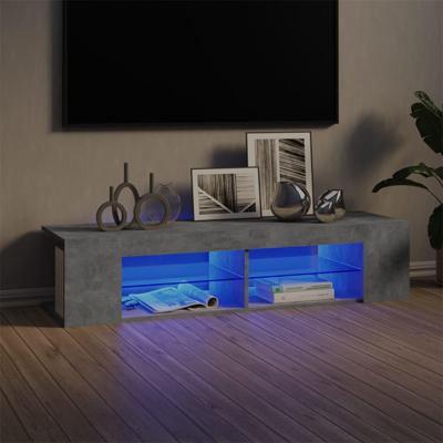 Tv-meubel met LED-verlichting 135x39x30 cm betongrijs