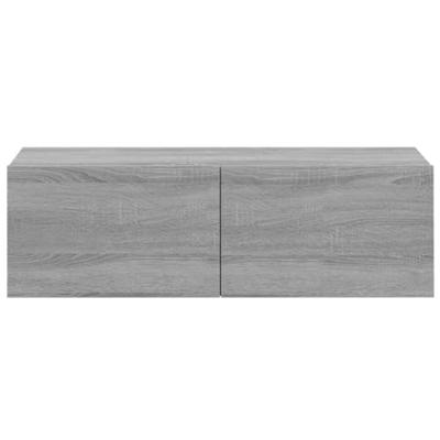Tv-wandmeubels 2 st 100x30x30 cm hout grijs sonoma eikenkleurig