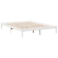 Bedframe extra lang zonder matras grenenhout wit 160x210 cm - thumbnail