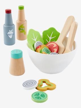 Set houten salade set aquagroen