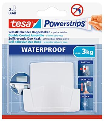 tesa POWERSTRIPS® Waterproof dubbele haak Wit Inhoud: 1 stuk(s) tesa POWERSTRIPS® Waterproof dubbele haak Wit Inhoud: 1 stuk(s)