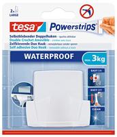 tesa POWERSTRIPS® Waterproof dubbele haak Wit Inhoud: 1 stuk(s) - thumbnail