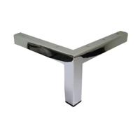 Stalen meubelpoot chroom hoek 3 bij 3 cm en hoogte 13 cm - thumbnail