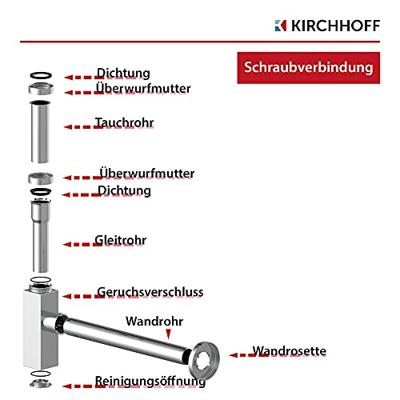 Kirchhoff DS-3WK sifon, chroom, 1 1/4" x 32 mm - 98803740