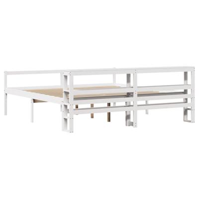 Seniorenbed met hoofdbord massief grenenhout wit 180x200 cm