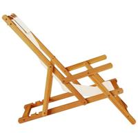 Strandstoel inklapbaar met armleuningen acaciahout en textileen - thumbnail