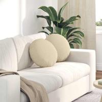 VidaXL Zitkussens 2 pcs crème ø40 x 13 cm stof - thumbnail