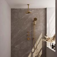 Gold Editie Thermostatische Regendouche Set 23 - 20 cm Douchekop - Goud Geborsteld - thumbnail
