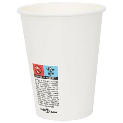 VidaXL Papieren koffiekopjes met deksel 1000 st 12oz 300 ml