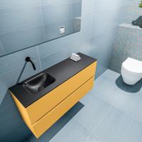 MONDIAZ ADA 100cm toiletmeubel ocher. LEX wastafel urban links zonder kraangat - thumbnail