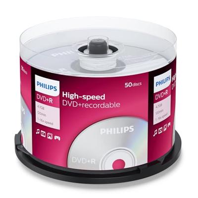 Philips DVD+R blanco (4,7 GB data/120 minuten video, 16 x High Speed opname, 50 spindel)