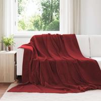 VidaXL Gooi deken bordeaux rood 240 x 270 cm fleece - thumbnail