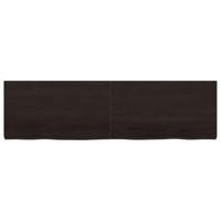 Wastafelblad 180x50x6 cm behandeld massief hout donkergrijs - thumbnail