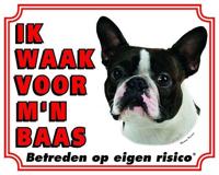 Boston Terrier Waakbord - Ik waak voor mijn baas - thumbnail