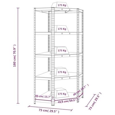 Hoekrek 5-laags staal en bewerkt hout blauw