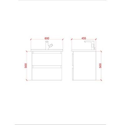 Creavit Badkamermeubelset Sally 60 cm Twee Soft-Close Lades Eiken - Onderkast Sally 60 cm Eiken - thumbnail