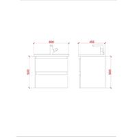 Creavit Badkamermeubelset Sally 60 cm Twee Soft-Close Lades Hoogglans Antraciet - Onderkast Sally 60 cm Hoogglans Antraciet - thumbnail